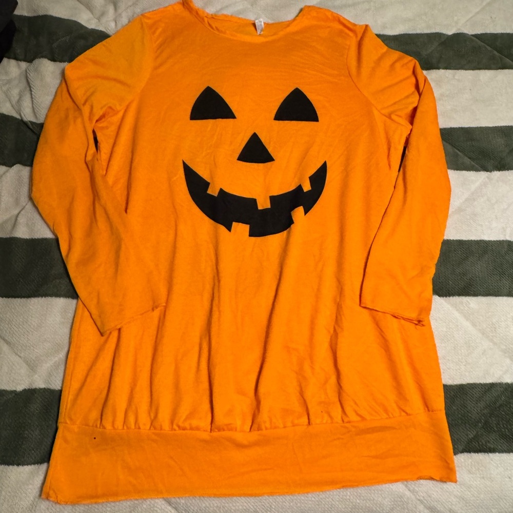 Orange Pumpkin Face Tunic